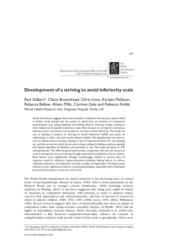 Development of a striving to avoid inferiority scale