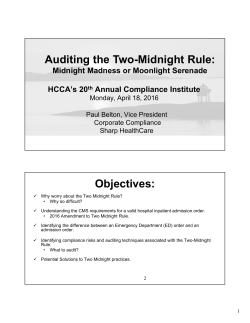 Auditing the Two-Midnight Rule: Objectives