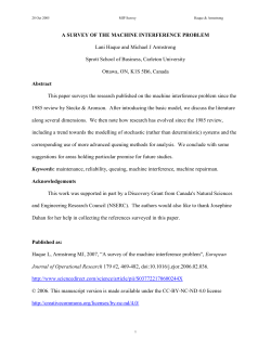Machine Interference Problem Review