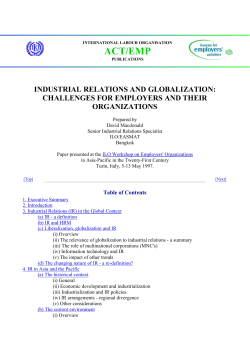 Industrial relations and globalization: Challenges for