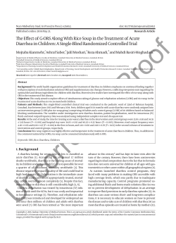 The Effect of G-ORS Along With Rice Soup in the Treatment of Acute