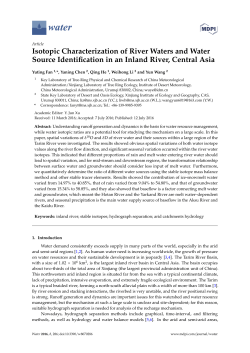 Isotopic Characterization of River Waters and Water Source