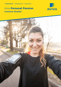 Aviva Personal Pension Customer Booklet