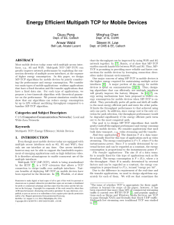 Energy Efficient Multipath TCP for Mobile Devices - ECT