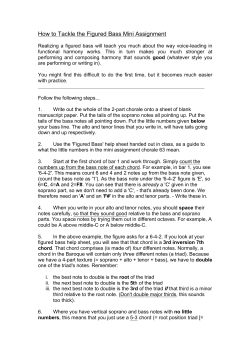 How to Tackle the Figured Bass Mini Assignment