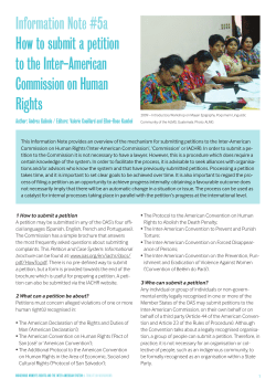 Information Note #5a How to submit a petition to the Inter