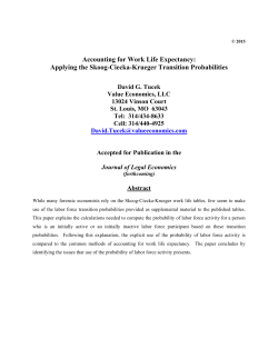 Accounting for Work Life Expectancy