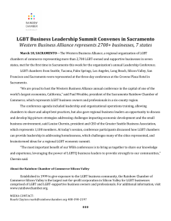 LGBT Business Leadership Summit Convenes in Sacramento