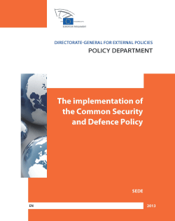 The implementation of the Common Security and Defence Policy