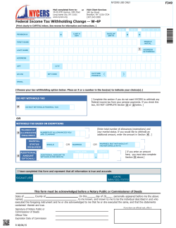 Federal Income Tax Withholding Change