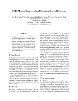 CNTS: Memory-Based Learning of Generating Repeated References