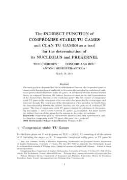 The indirect function of compromise stable TU games for