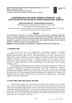 LANDFORM ANALYSIS USING TERRAIN ATTRIBUTES. A GIS