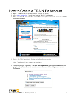 How to Create a TRAIN PA Account