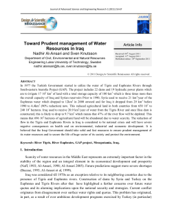 Toward Prudent management of Water Resources in Iraq