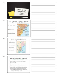 New England Colonies - Davis School District