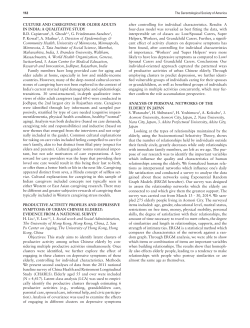 CULTURE AND CAREGIVING FOR OLDER ADULTS IN INDIA: A