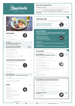 APPETISERS OPEN GRILLED SANDWICHES SIDES SURF AND