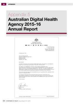 Appendix 5: Australian Digital Health Agency 2015