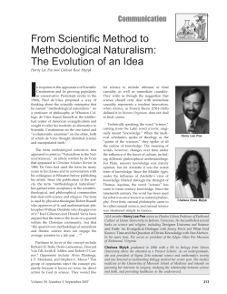 From Scientific Method to Methodological Naturalism