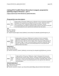 Linking EFSA FoodEX2 Master Hierarchy to LanguaL: proposals for