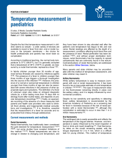 Temperature measurement in paediatrics