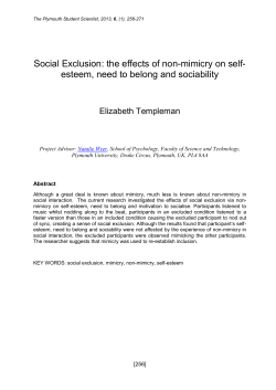Social Exclusion: the effects of non-mimicry on self