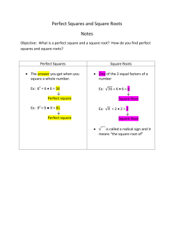 Perfect Squares and Square Roots Notes