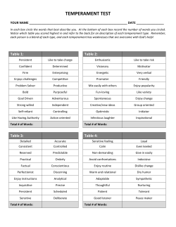 TEMPERAMENT TEST