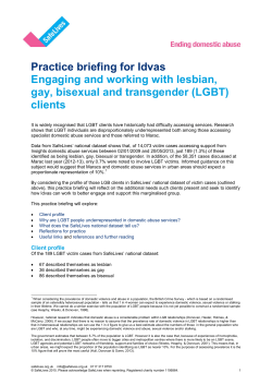 Practice briefing for Idvas Engaging and working with lesbian, gay