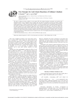 Free Energies for Acid Attack Reactions of Lithium Cobaltate