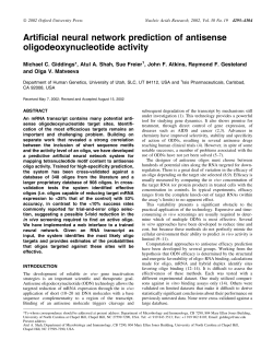 Artificial neural network prediction of antisense