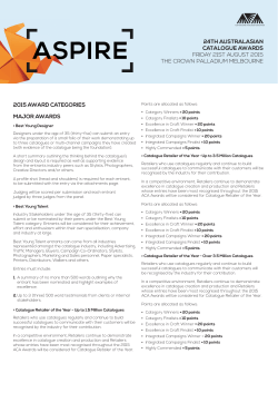2015 award categories major awards 24th australasian catalogue