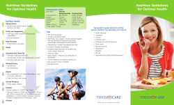 Nutrition Guidelines for Optimal Health Nutrition Guidelines for