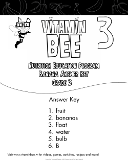 Banana Answer Key Nutrition Education Program Grade 3