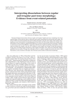 Interpreting dissociations between regular and irregular past