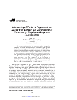 Moderating Effects of Organization- Based Self