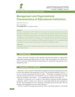 Management and Organizational Characteristics of Educational