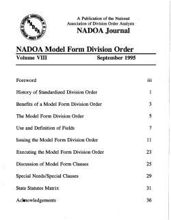 NADOA Journal NADOA Model Form Division Order