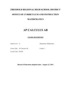 ap calculus ab - Freehold Regional High School District