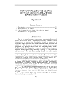 contextualizing the debate between originalism