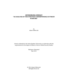 OUTSOURCING CONFLICT &ldquo;AN ANALYSIS OF THE STRATEGIC