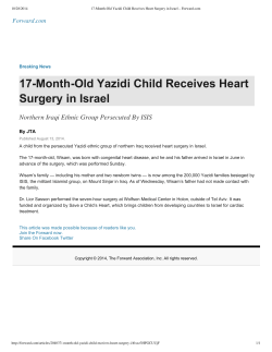17MonthOld Yazidi Child Receives Heart Surgery in Israel