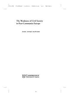 The Weakness of Civil Society in Post