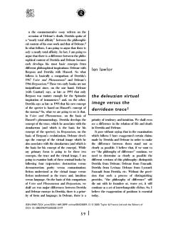 A NEARLY TOTAL AFFINITY - the deleuzian virtual image versus