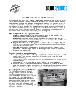 Handout 2 - Jim Crow and Musical Segregation