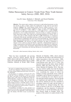 Online Harassment in Context - University of New Hampshire