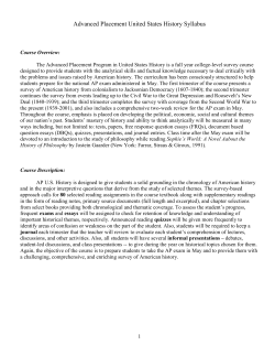 Advanced Placement United States History Syllabus
