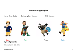 Personal support plan - Together for Short Lives