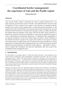 Coordinated border management: the experience of Asia and the